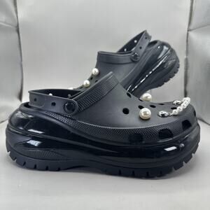 Crocs Mega Crush Platform Clog Shoes Womens Size 12 Black Pearl